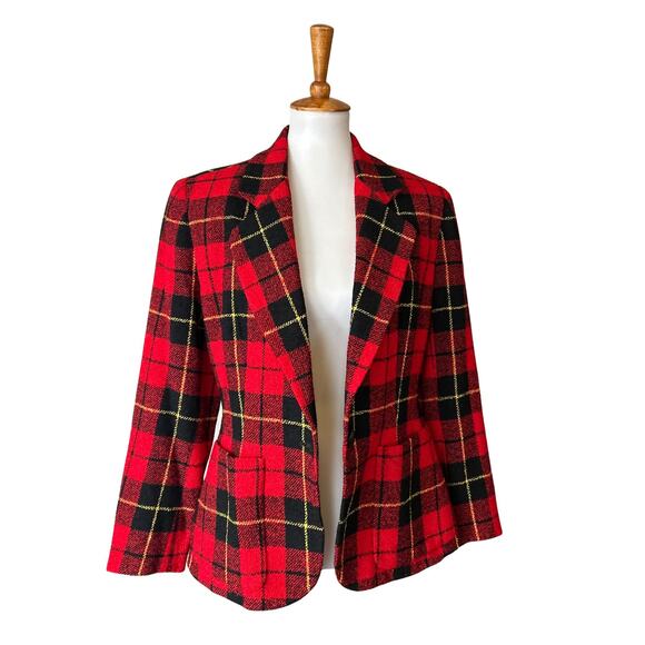 Vintage DKNY Wool Plaid Blazer – Late 80s / Early 90s Tartan Check, NWT, Size 6 - Picture 6 of 8